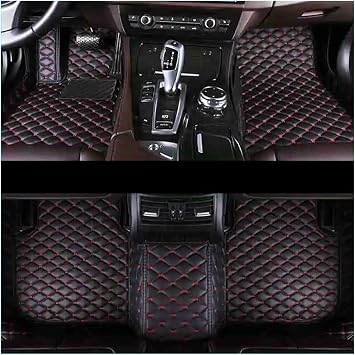 Anti Slip Mat Car Mats Floor For Nissan For Note For Aura 2021-2024 Waterproof Pads Carpet Mat Accessories Car Mats FloorBlack Red 4pcs