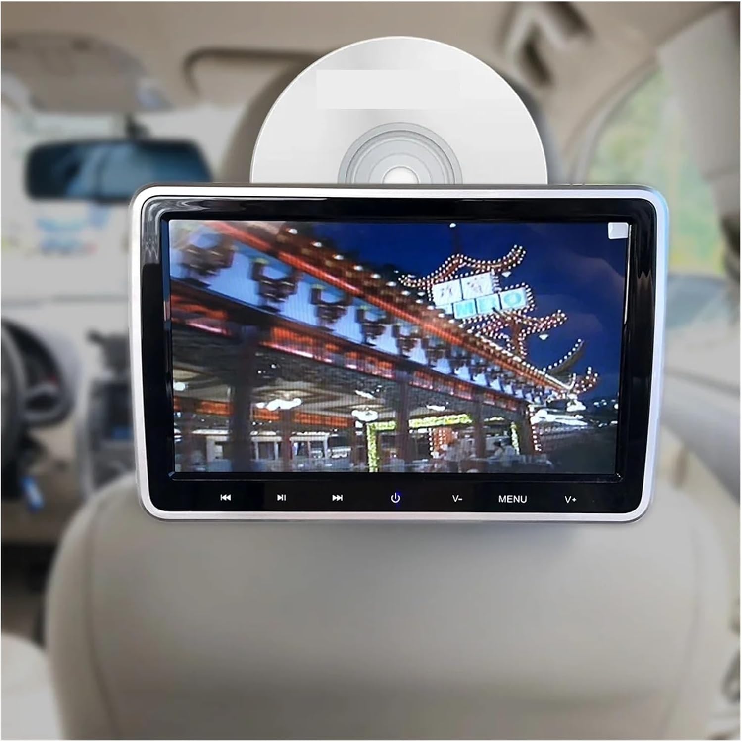 10 Inch Portable DVD Player Screen for Car TV Headrest Monitor HDMI Universal Multimedia Automotive Mp5 Gaming Easy Setup for Trips