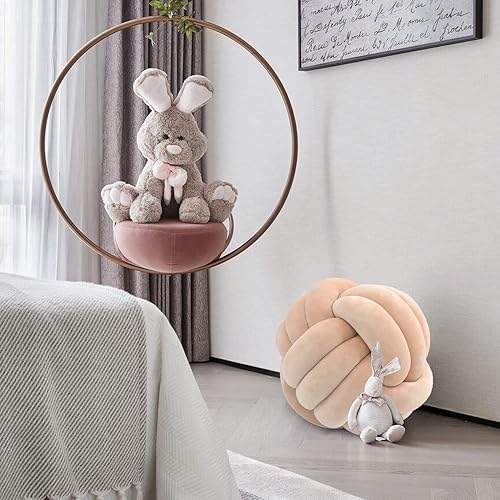 Miniatura 8 de Aoruisen Almohadas de nudo suave, cojín de felpa anudada, almohada redonda con nudo hecho a mano, almohadas redondas de felpa decorativas para el
