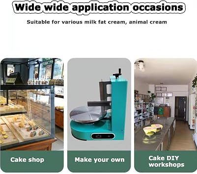 Automatic Decorating Cake Coating Smoothing Scraping Machine Portable Cake Icing Machine Adjustable Cake Icing Smoother Tool Baking Birthday Cake Tools,Green