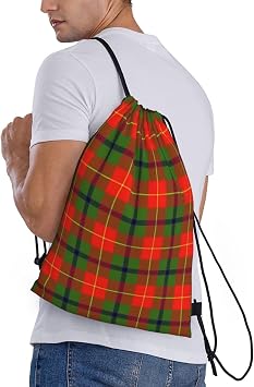Drawstring Backpack String Bag Selkirk Tartan Sackpack for Sports Gym Smal
