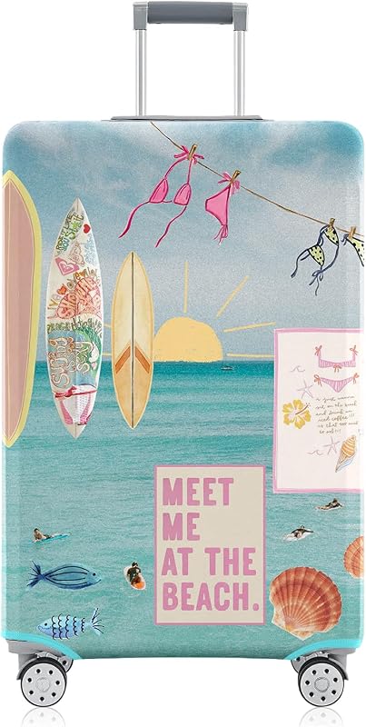 Funda para equipaje de viaje Go on Holiday, funda para valija Meet in Beach, funda para valija antiarañazos, se adapta a 18-20 pulgadas