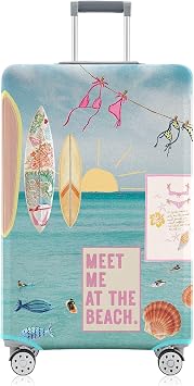 Go on Holiday Travel Luggage Cover Meet in Beach Suitcase Cover Anti-scratch Suitcase cover Fits 29-32 Inch