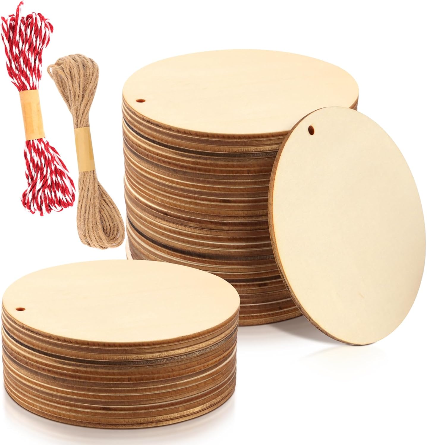 Amazon.com: FSWCCK 50 PCS 4 Inch Wood Circles for Crafts – Round Blank ...