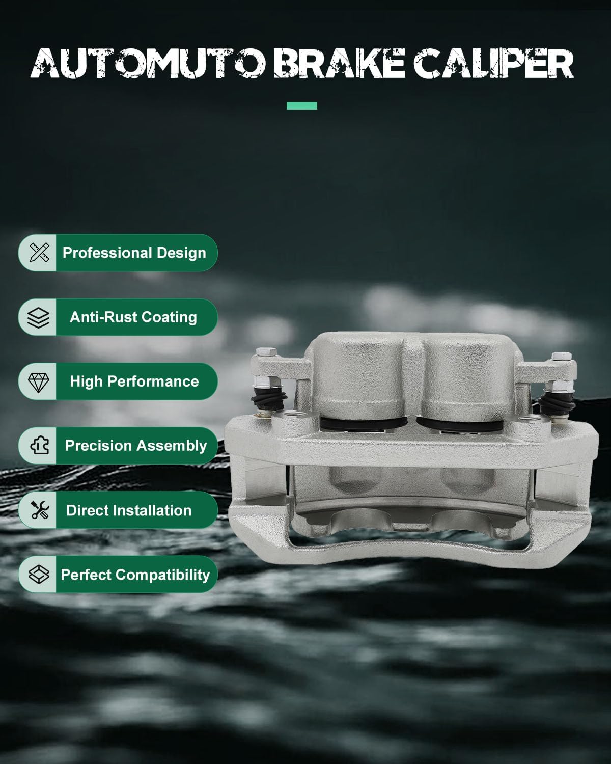 AUTOMUTO Front Left & Right 18B5055 18B5054 Disc Brake Calipers With Bracket For Chrysler 2007-2009 For Dodge 2007-2010 For Ram 2011-2017