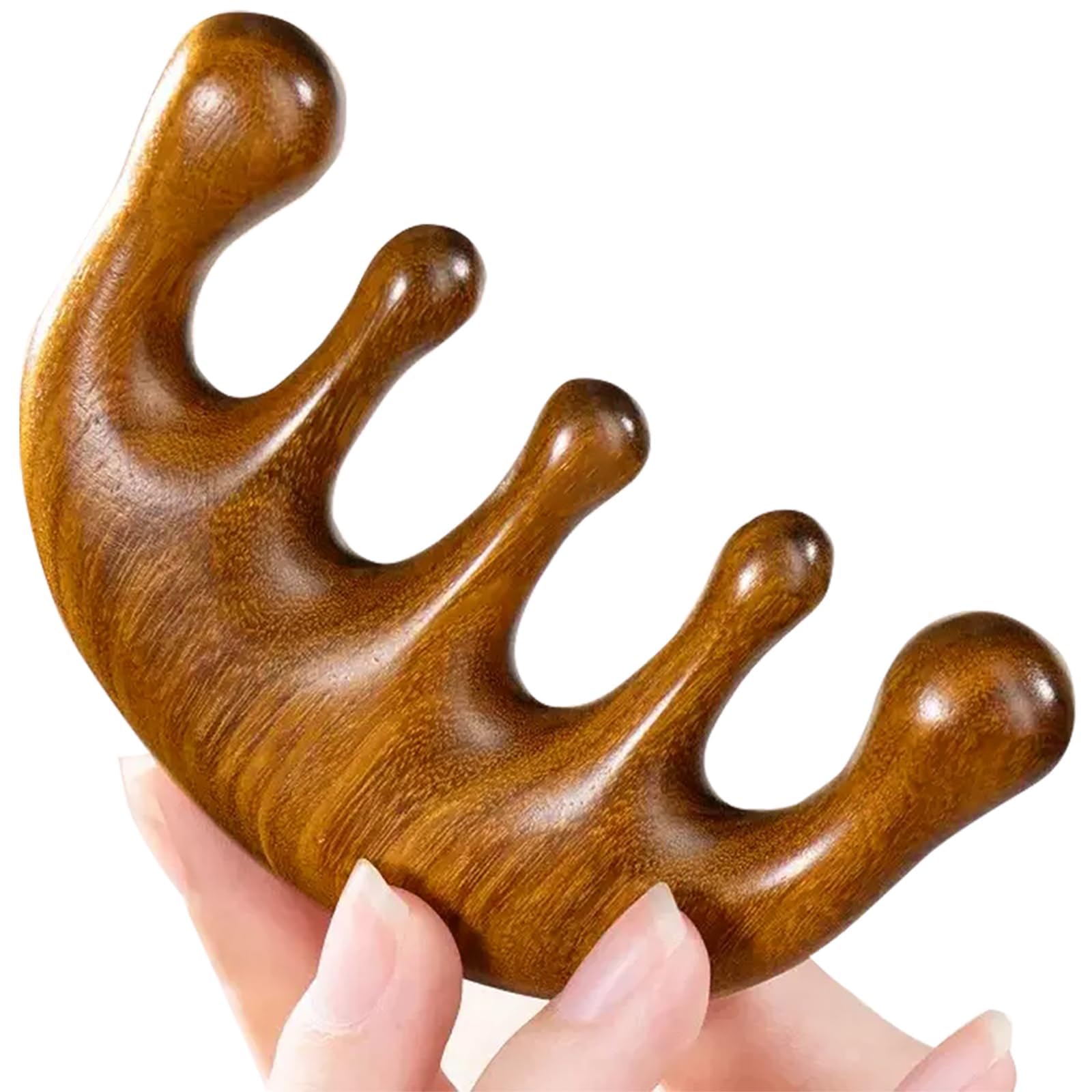 Flavoma Natural Wood Wide Tooth Hair & Scalp Massager Comb | Wooden Anti-Static Massage Comb for Hair Care | Suitable for Scalp, Head & Neck Relaxation