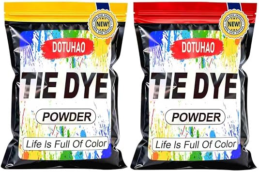 Tie Dye Powder Kit, Yellow & Red Colors Clothing Dye, Fabric Color Dye, Permanent & Washfast Powder Tie Dyes, Creative Dyes for Clothes2 Colors, 2 OZ