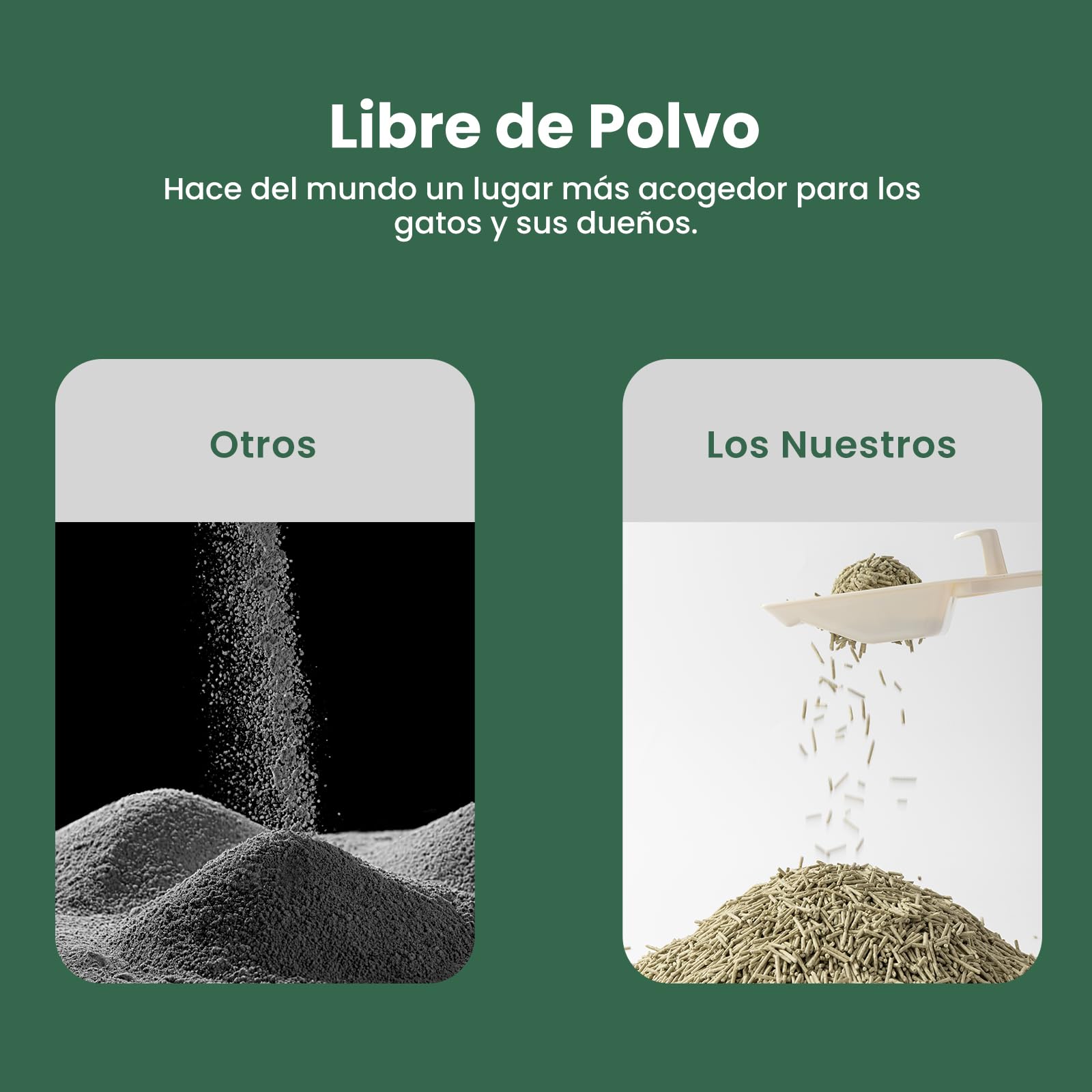 Gardner Pet Arena de Tofu para Gatos, 16.2kg (6 x 2.7 Kg) | Contiene Extracto de Té Verde, Sin Polvo, Aglutinante Rápido, Apta para Desechar por el Inodoro