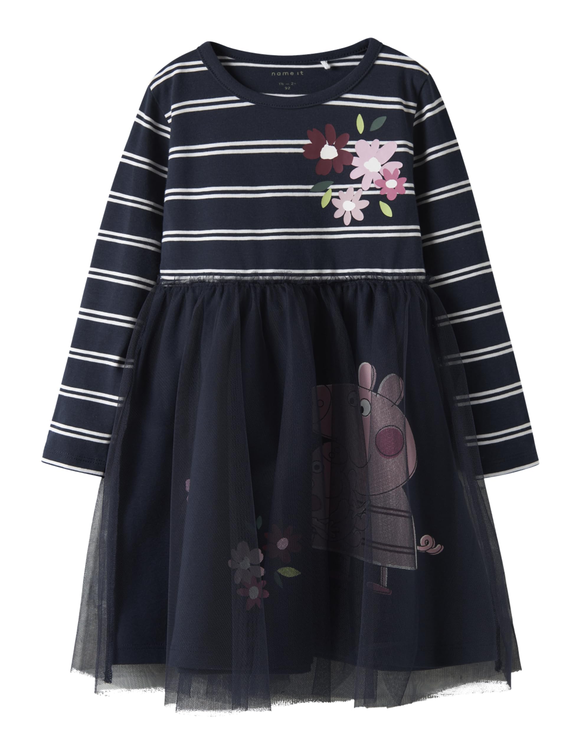 NAME IT Mädchen Nmforini Peppa Ls Tulle Dress Cplg Nmforini Peppa Ls Tulle Dress Cplg (1er Pack)