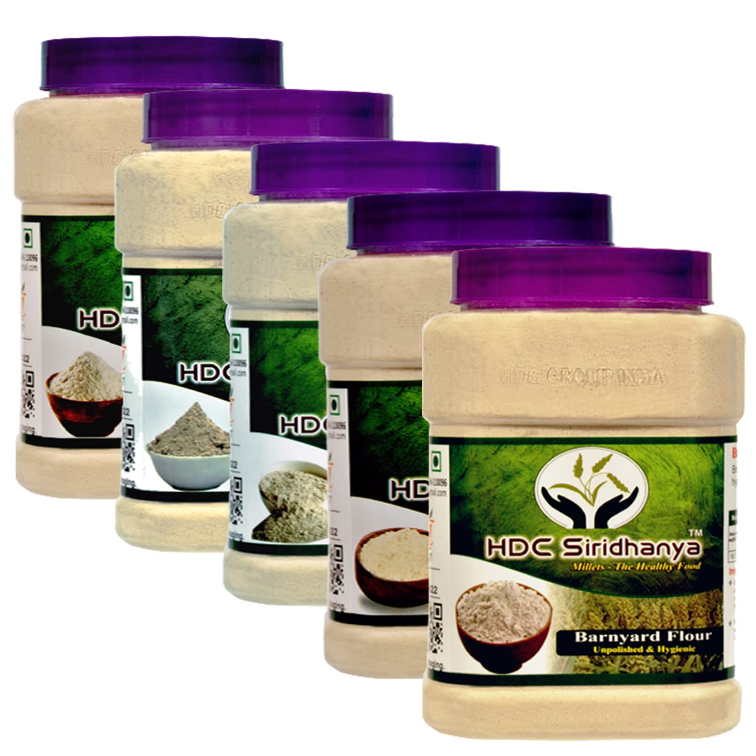 siridhanya Unpolished & Hygienic millets flour Combo Pack of 5 [Browntop, Foxtail, Kodo, Barnyard, and Little Millet flour], Natural Farm Produce, High Fiber Millets Flour 900gm each.