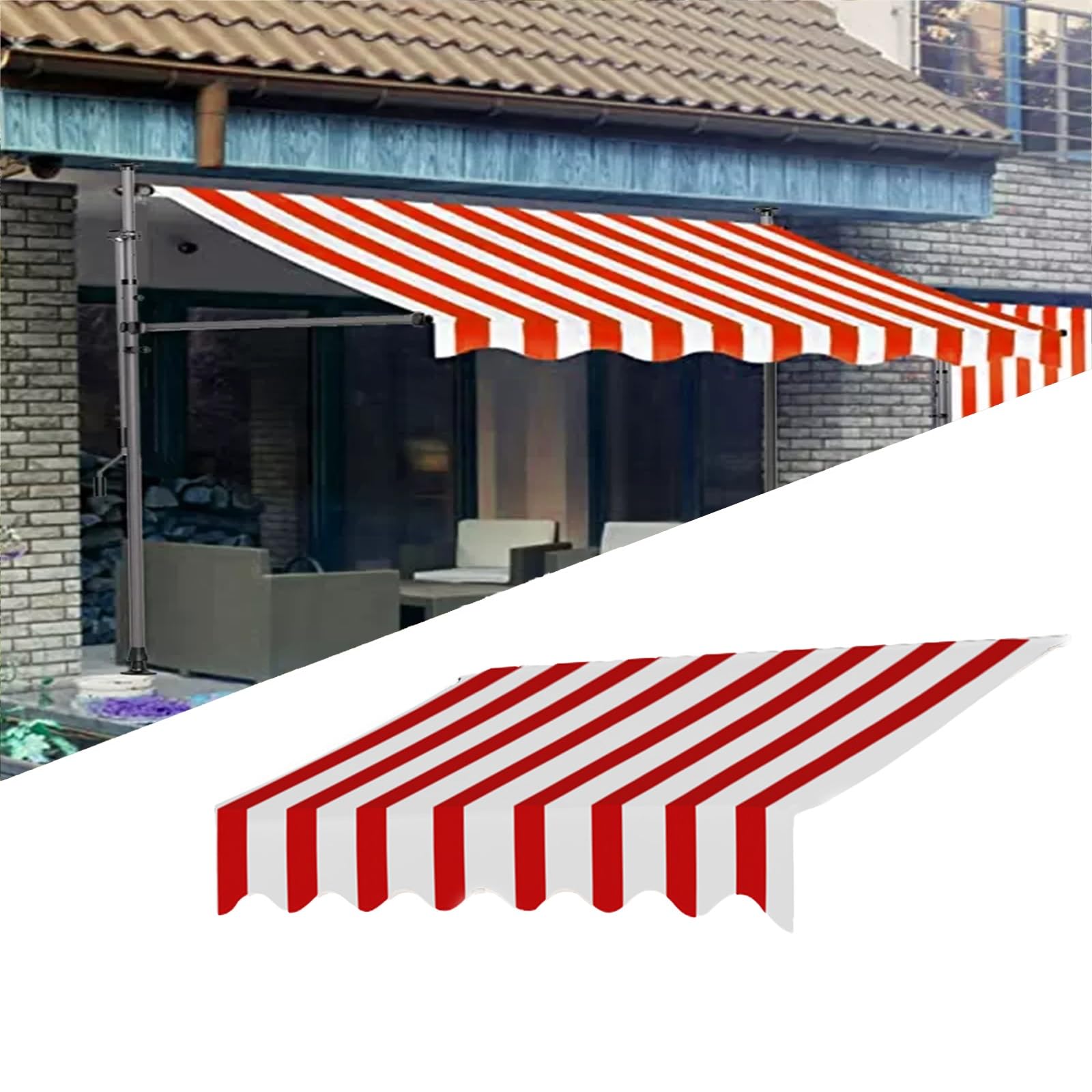 Toldo impermeable para exteriores con tela de repuesto de 285 cm de alta resistencia texturizada