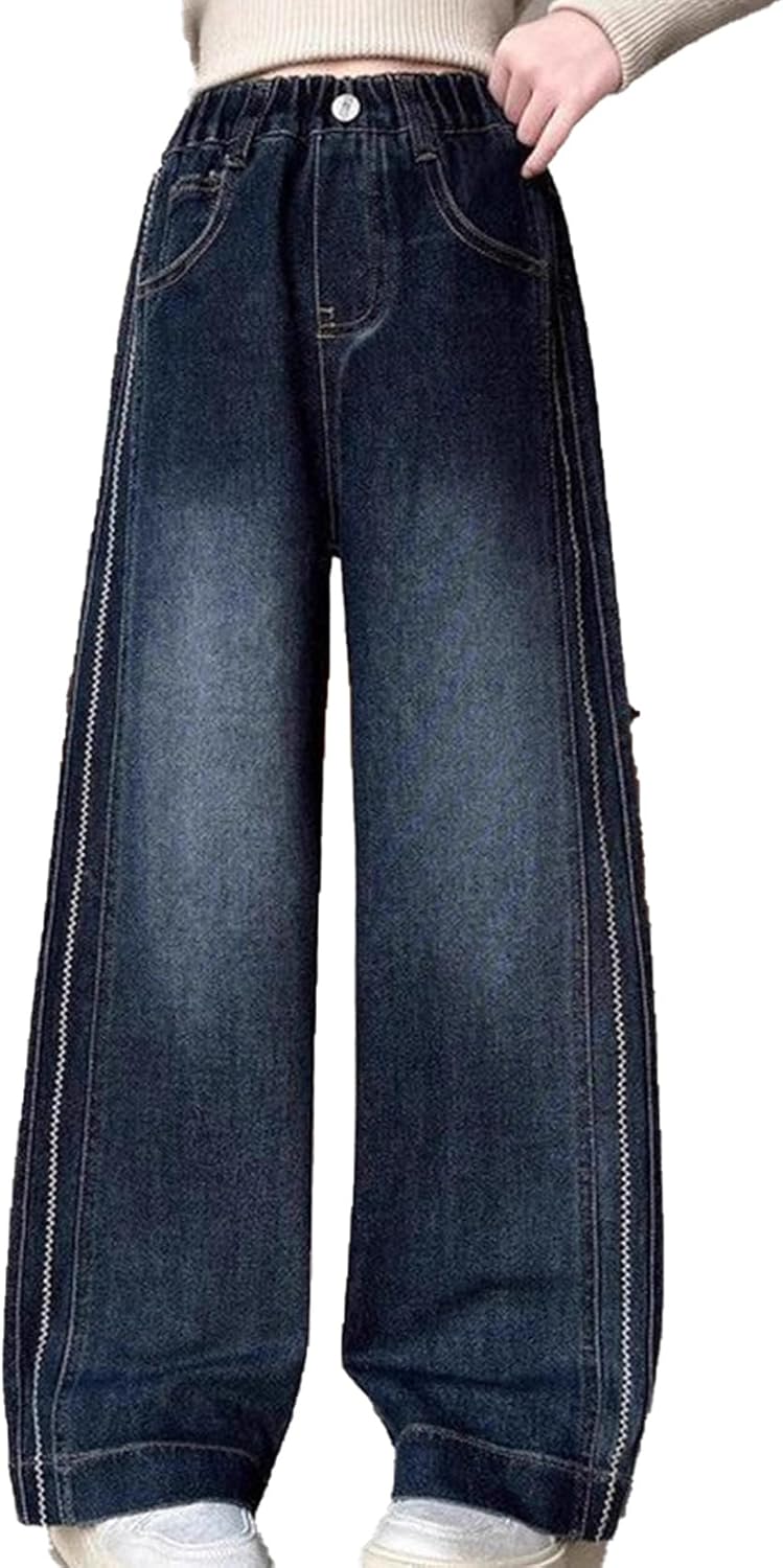 [FDGFJ] デニムパンツ 裏起毛 ロングパンツ 子供服 キッズ 女の子 ジーパン 秋冬 暖かい 長ズボン ボトムス