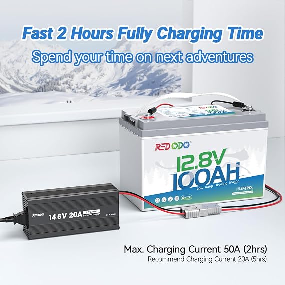 Redodo 12V 100Ah LiFePO4 Battery with Low-Temp Protection, Group 31 Lithium Battery Built-in 100A BMS, 4000+ Deep Cycles, 10-Year Lifetime, Ideal for Trolling Motor, Boat, RV, Off Grid, Cold Areas