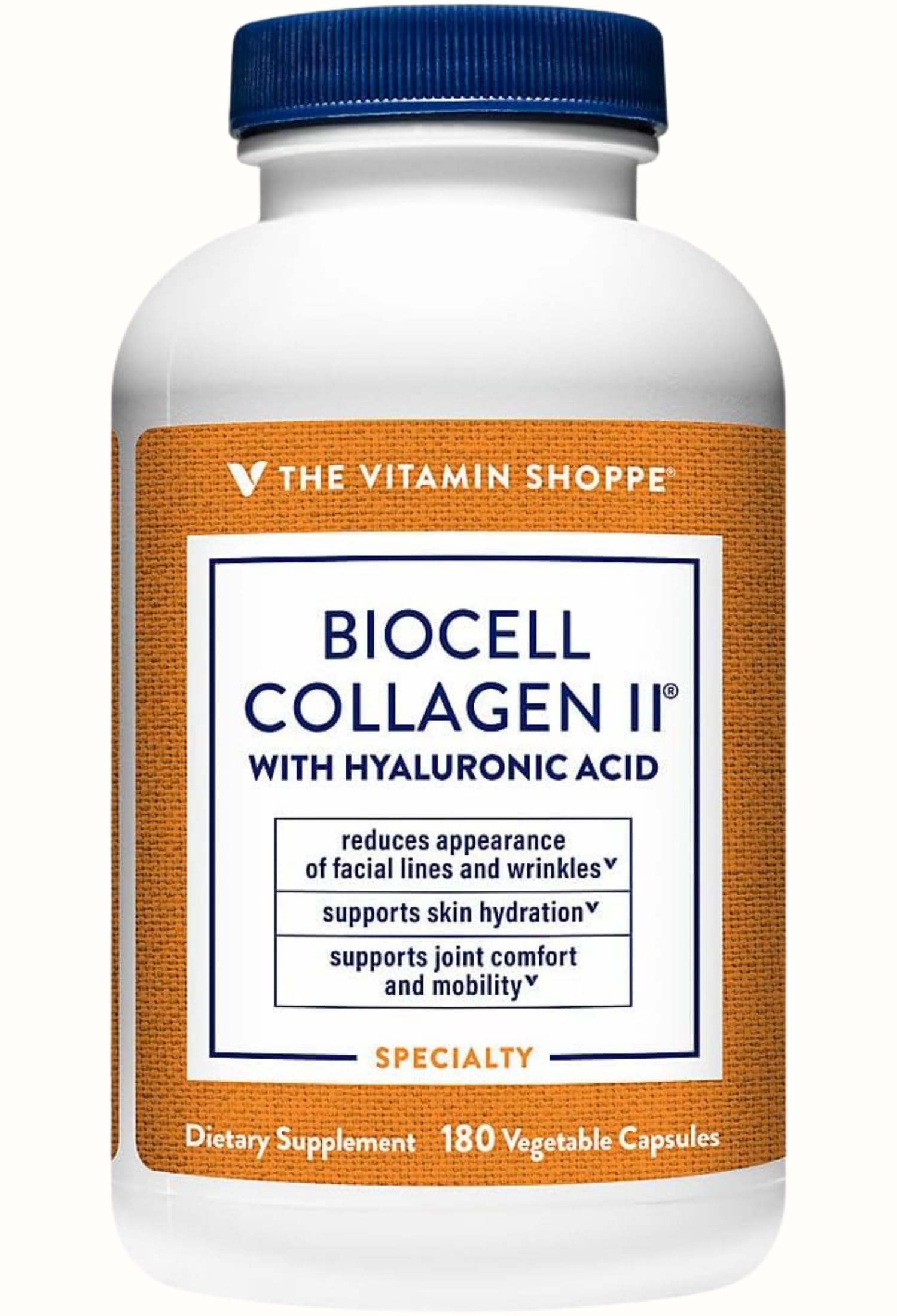 The Vitamin Shoppe Brand BioCell Collagen Capsules, 1000 mg, 180 Capsules 180 Count (Pack of 1)