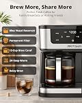 AIRMSEN Programmable Drip Coffee Maker – 1000W Fast Brewing Coffee Machine with Timer, Delay Start & 2H Keep-Warm, Touchscreen – Perfect for Home & Office Use (12 Cup)
