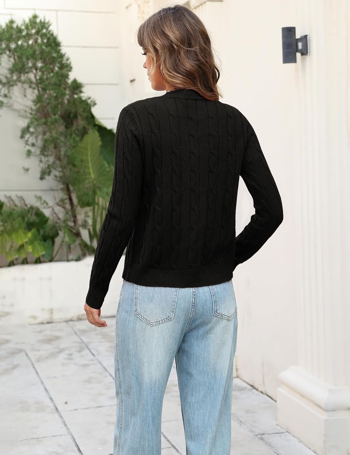 Ivicoer Cardigan Sweaters for Women Cable Knit Long Sleeve Open Front Cardigan Crewneck Trendy Clothes S-XL - Image 3