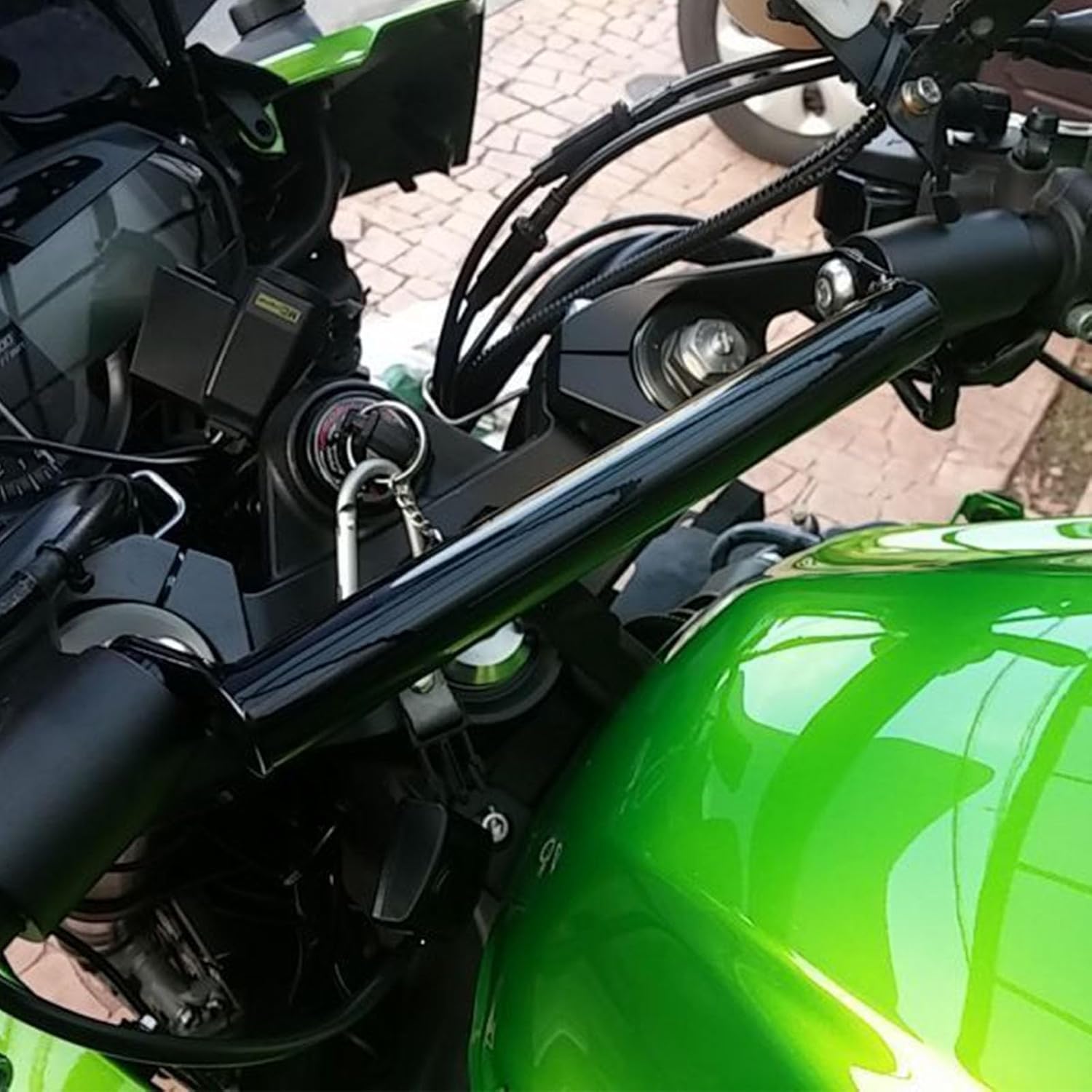 Motorcycle GPS Navigation Handlebar Mount Bracket, Compatible with Kawasaki Ninja 1000SX (2011-2025) (red)