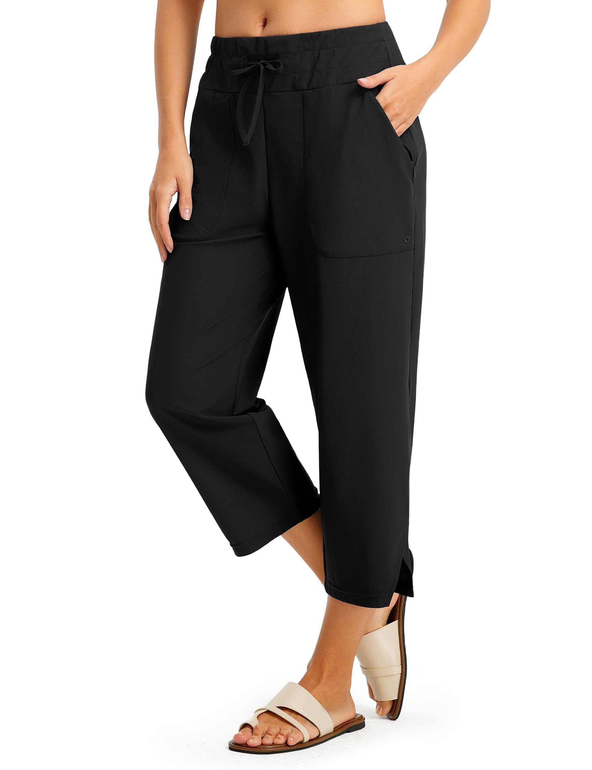 fitst4 sports Women's Swim Capris 21" UPF 50+ Beach Pants Quick Dry Modest Swimsuits Bathing Suit Bottoms with Zip Pockets-picture-39