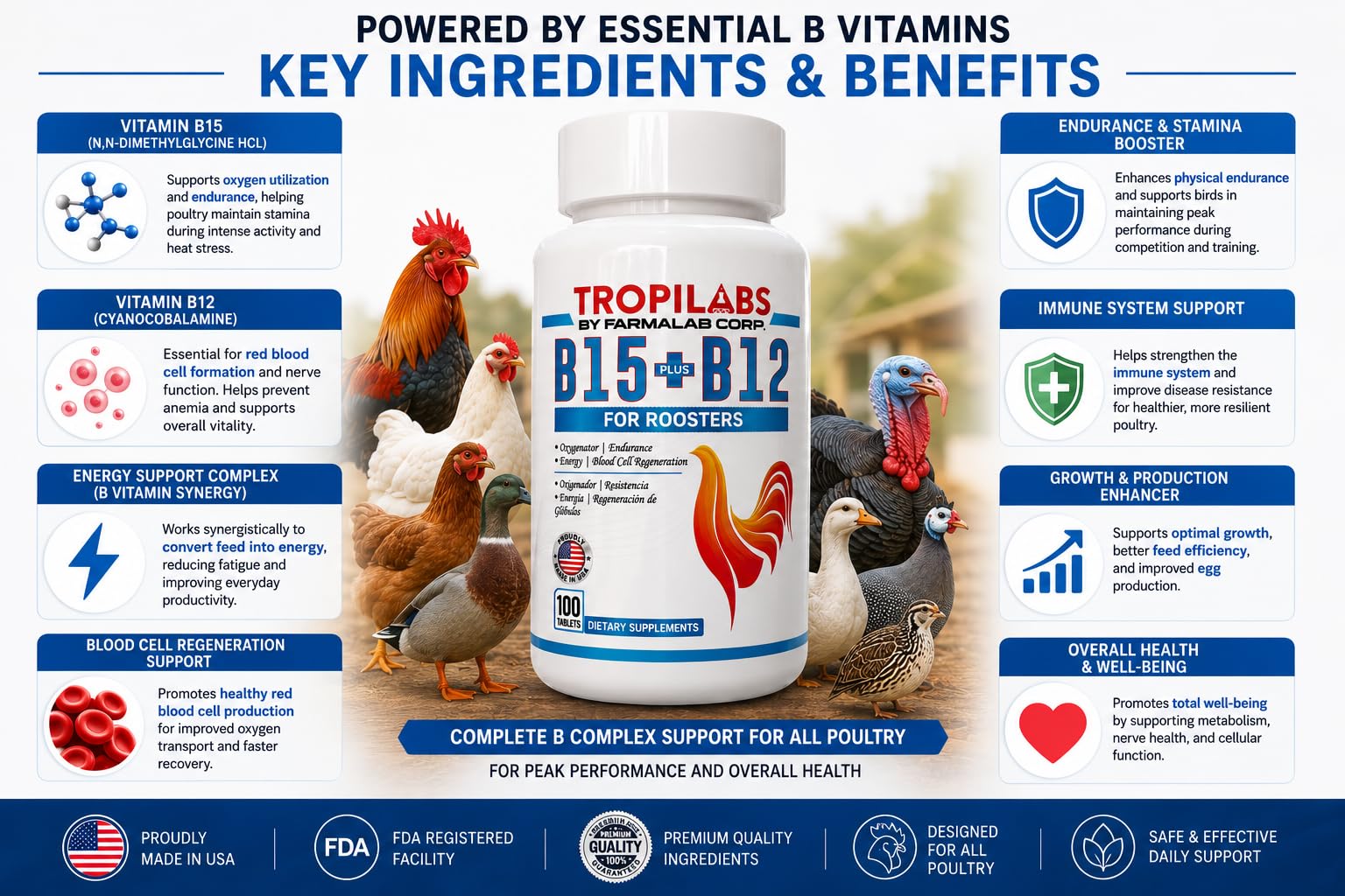 Farmalab B12 B15 for Roosters B15 B12 para Gallos 100 Tablets — Amazon image 4