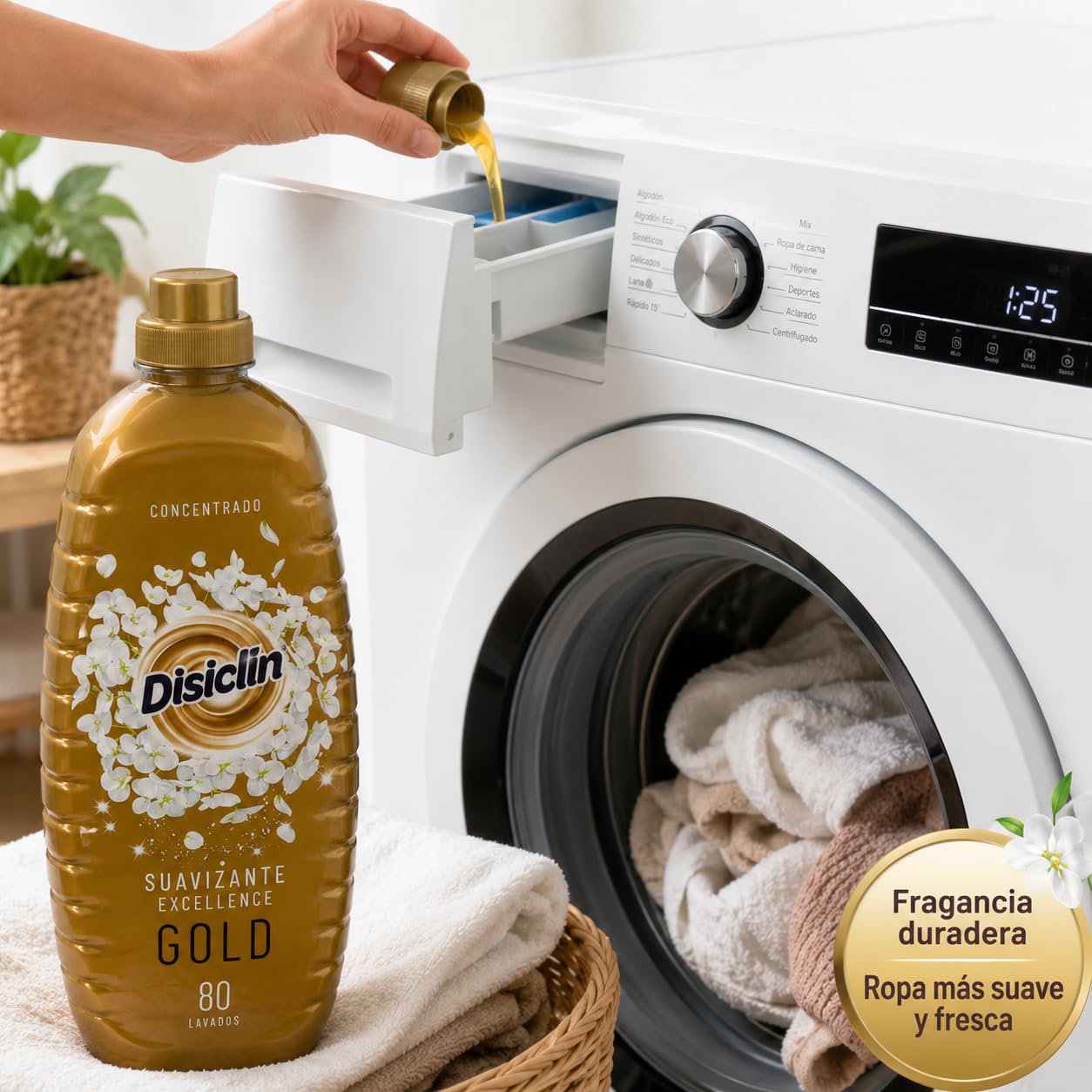 Suavizante Disclin Concentrado Gold 1,4L | Pack 10 Unidades | 800 Lavados | Aroma Duradero | Formato Ahorro 14 L | RASMACOR