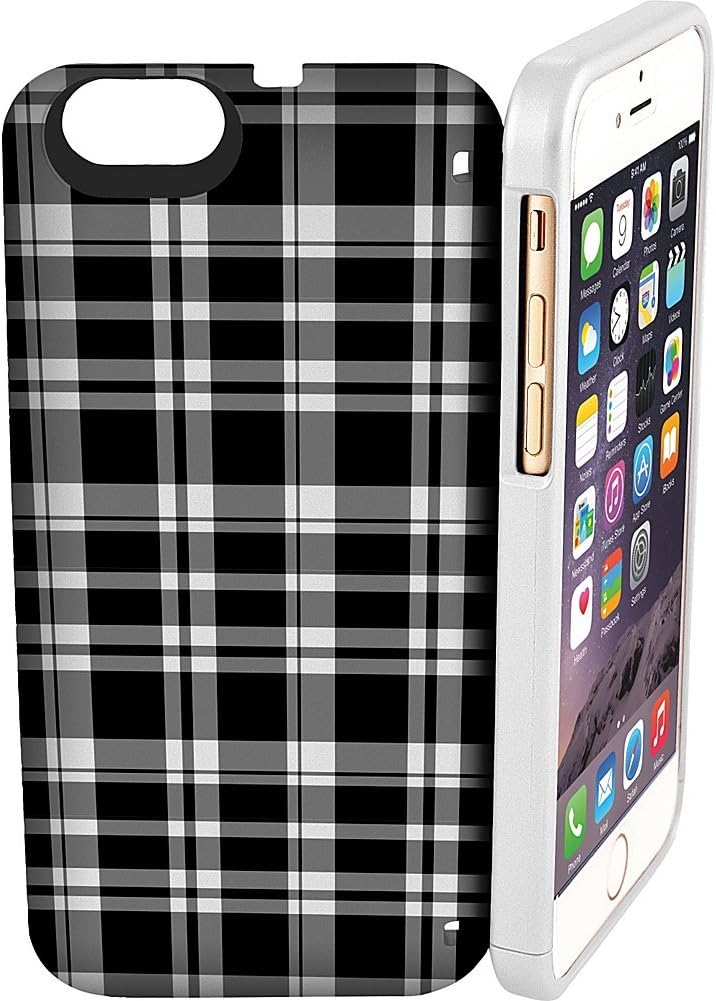 EYN Products iPhone 6 Carrying Case - Retail Packaging - Black and White Gingham