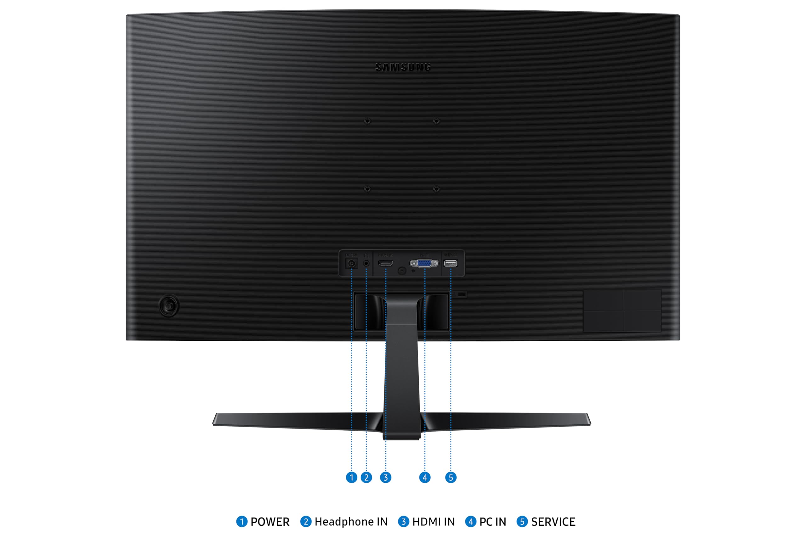 Samsung 27" (68.5cm) 100Hz Curved Monitor|1800R Curved Screen|100Hz|4ms|SRGB 95%|Ports-HDMI,D-Sub,Headphone|Game Mode|EyeSaver Mode|16.7M Color Support|Flicker Free|Off Timer Plus|LS27D368GAWXXL|Black — Amazon image 8