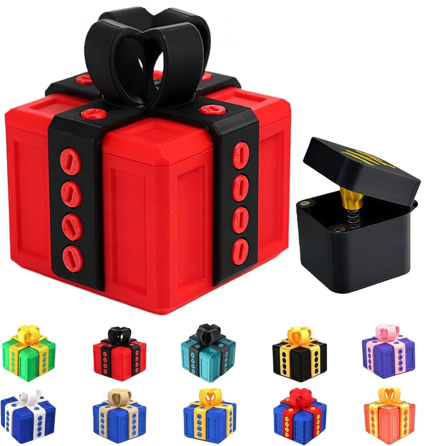 Shelprojsu Funny Valentines Day Gifts/Prank Box with Finger Gift Box/Surprise Box with Finger/Annoying 3D Printed Screw Gifts Boxes Ideal Gift for Lovers Birthday,Christmas,Halloween (Color/A)