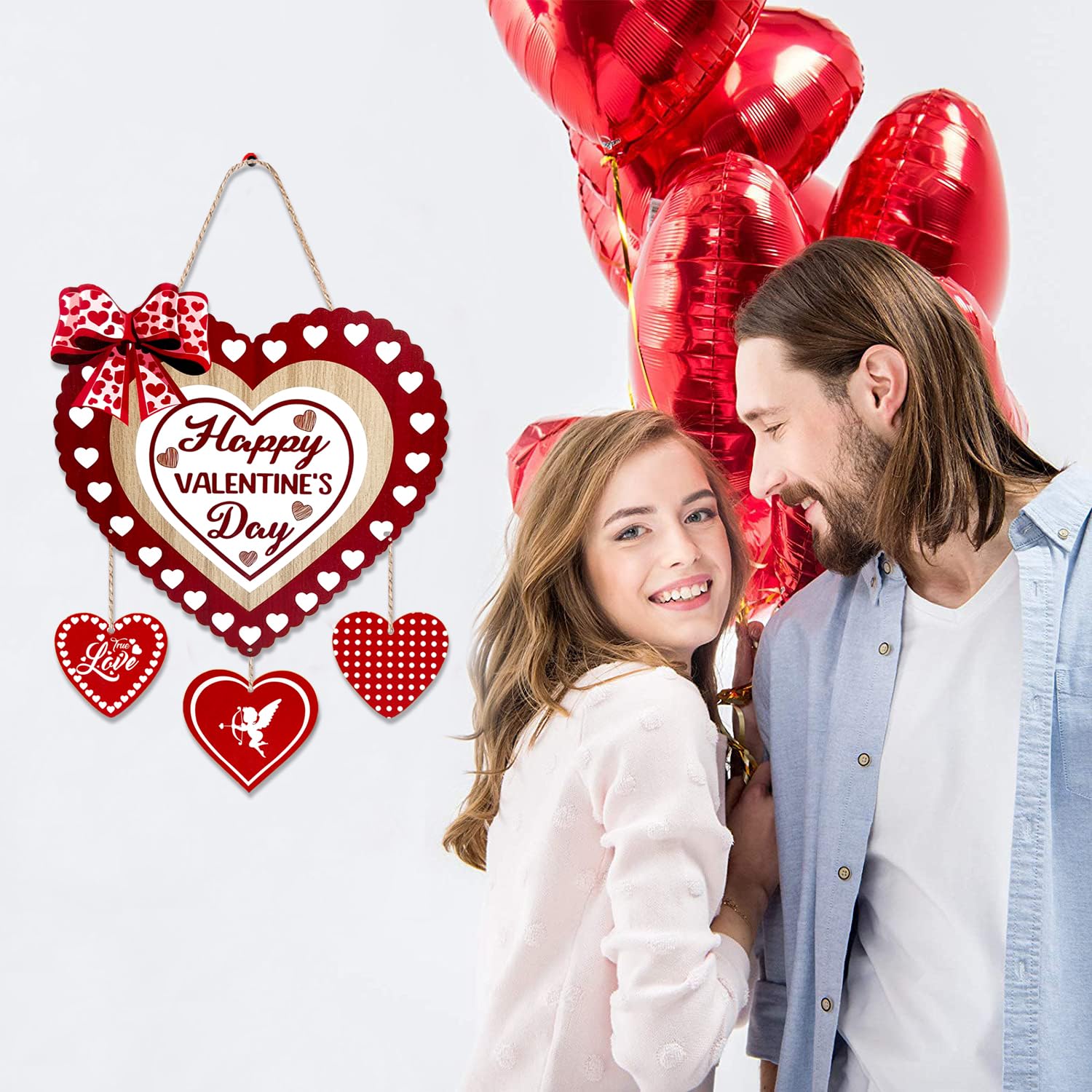 Amazon.com: Ahzemepinyo Wooden Heart Decorative Signage Happy