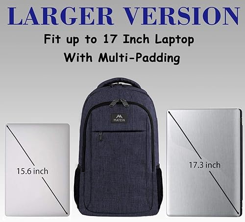 Miniatura 29 de MATEIN - Mochila empresarial para laptop de 15.6 pulgadas, mochila de viaje con puerto de carga USB, resistente al agua, para trabajo, universidad