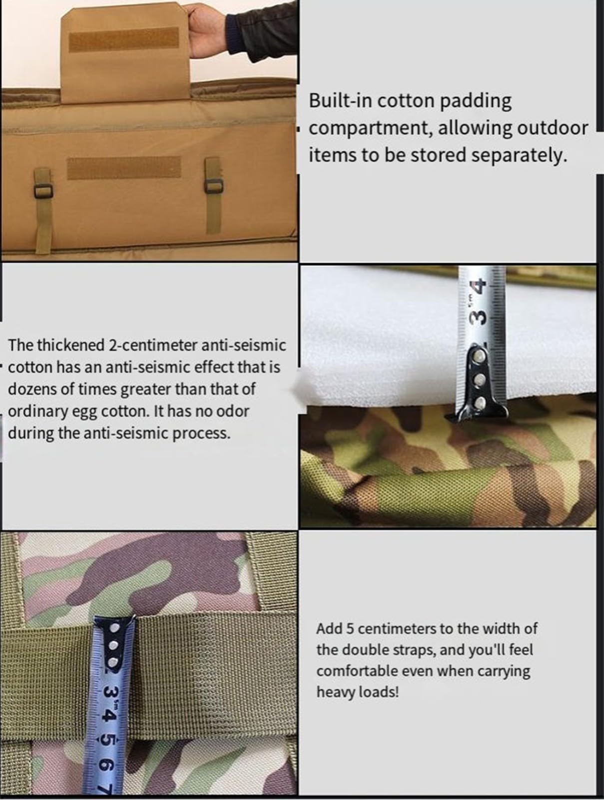 Tattico Fodero Del Fucile Morbido Custodie Per Carabine, 60/70/85/100/120 Cm Custodia Doppia Per Fucile, Valigetta Pistola Softair, Fucile Custodia Per Trasporto Per Fucile Carrging A,110cm