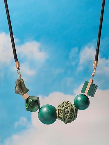 Miniatura 5 de MINACHI Collar con colgante de forma irregular retro bohemio, joyería de personalidad para mujer