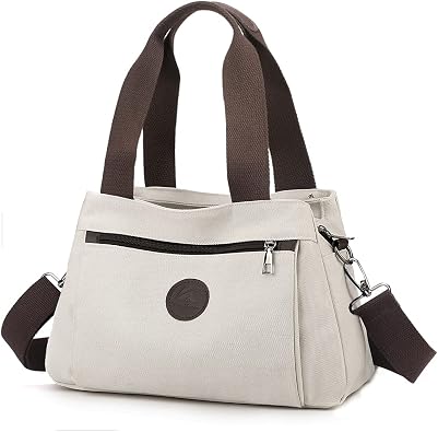 Hobo Handbags Canvas Crossbody Bags for Women, Multi Compartment Tote Purse Medium Satchel