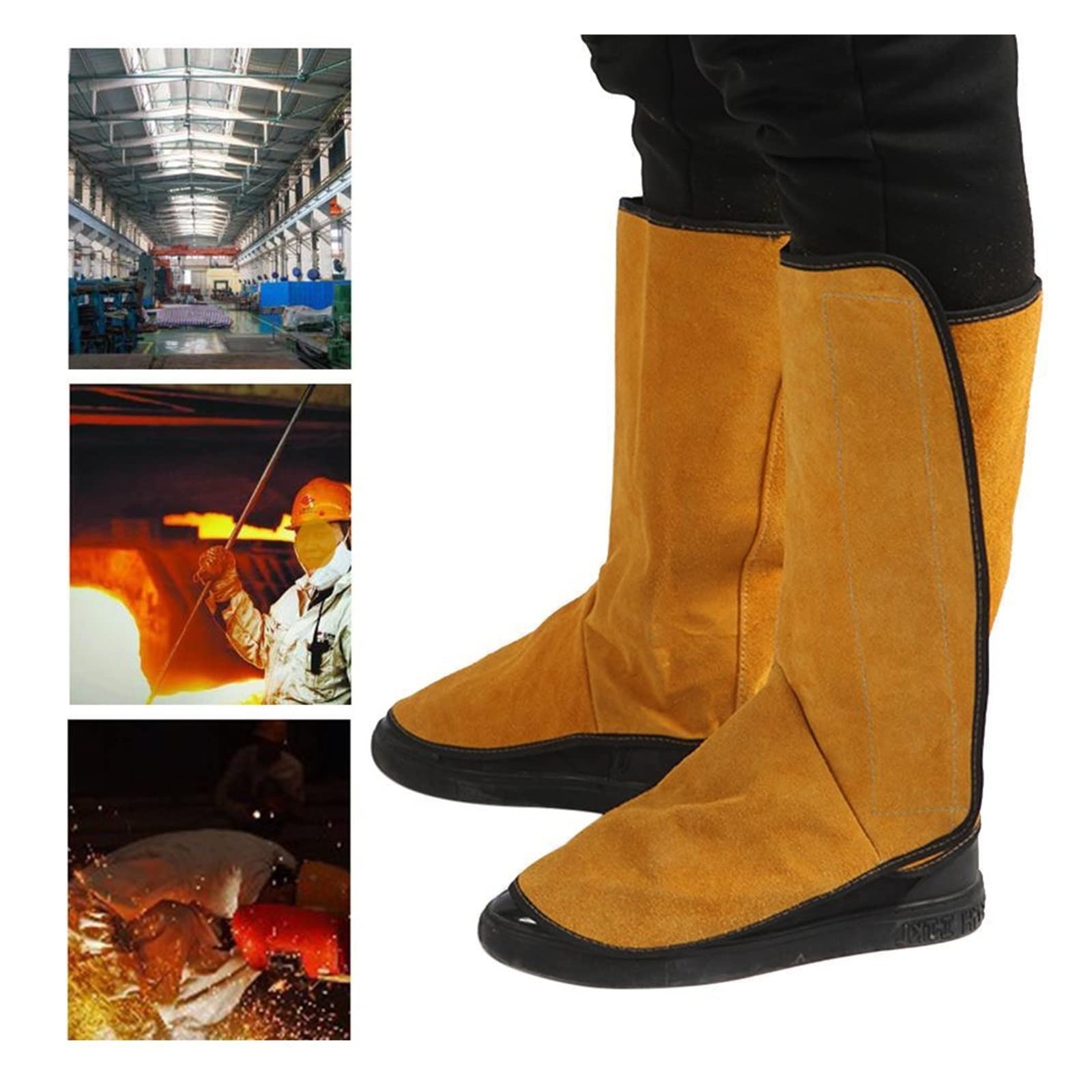 Artículos para soldadura Protector de cuero duradero Protector Flame Retardante Soldadura de soldadura de seguridad Boot abrasión soldado de protección de seguridad del pie resistente al pie