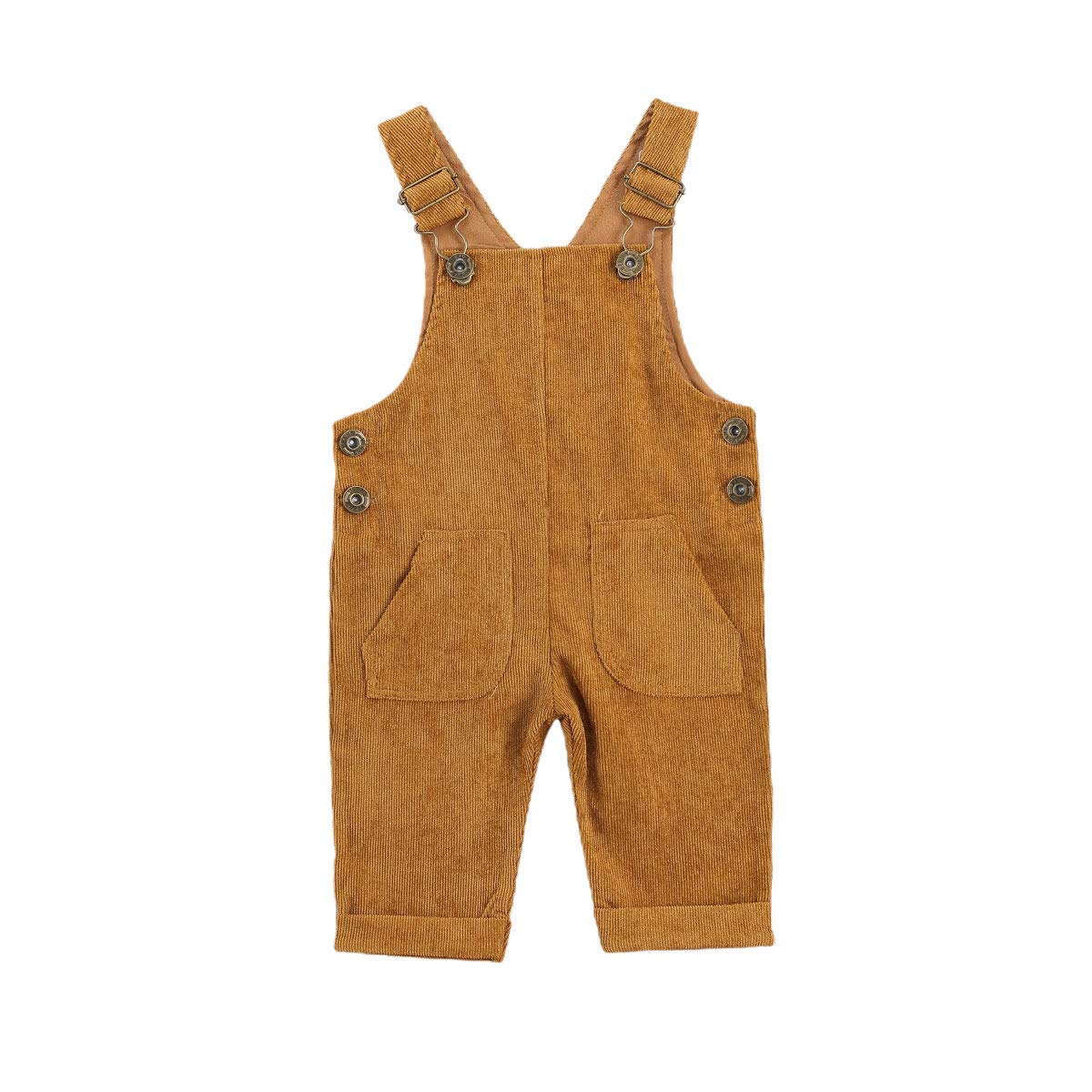 Newborn Infant Baby Boy Girl Fall Winter Suspender Pants Overalls Corduroy Bib Pants Trousers with Pockets