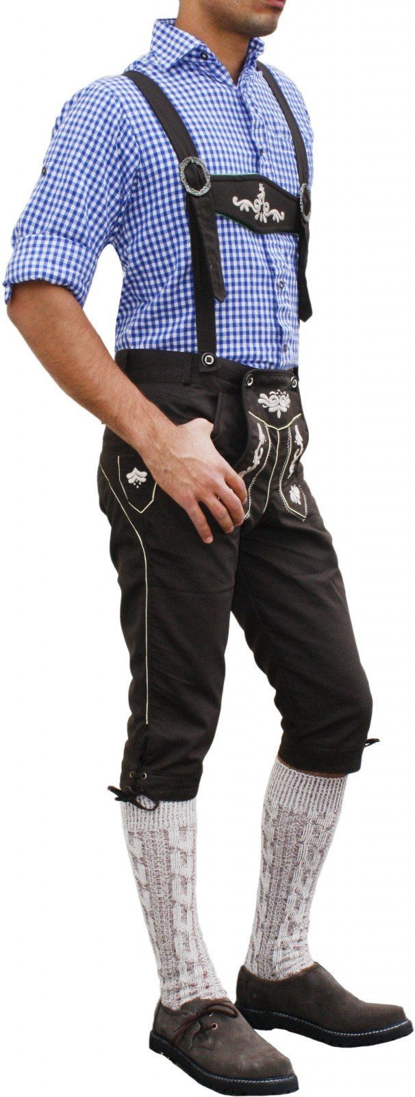 German Wear Spodnie jeansowe z szelkami