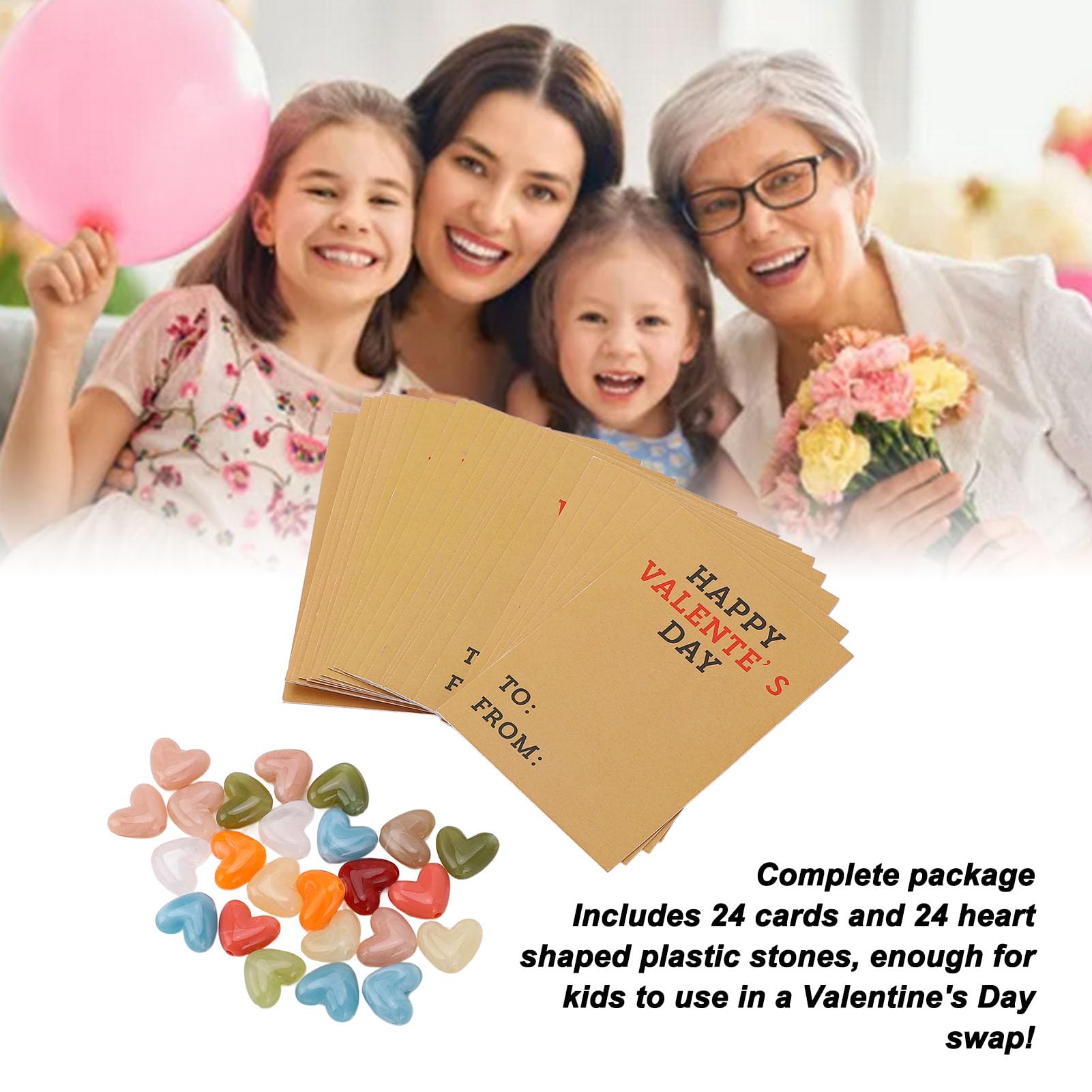 Valentinstagskarten Für Kinder – 24 Bunte Karten Mit Kaugummi-Automat-Motiv