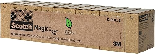 Miniatura 1 de Scotch Cinta mágica más verde 12 rollos ideal para envolver regalos numerosas aplicaciones invisible diseñada para reparar 34 x 900 pulgadas caja