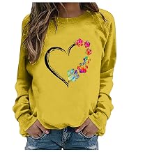 Womens Crewneck Sweatshirts Casual Fashion Fall Clothes Cute Graphic Loose Fitting Pullover Shirt Long Sleeves Tops