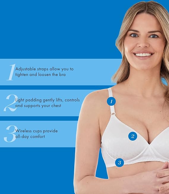 Bestform Women's 5006238 Patterned Wireless Cotton Bra with Light Padding