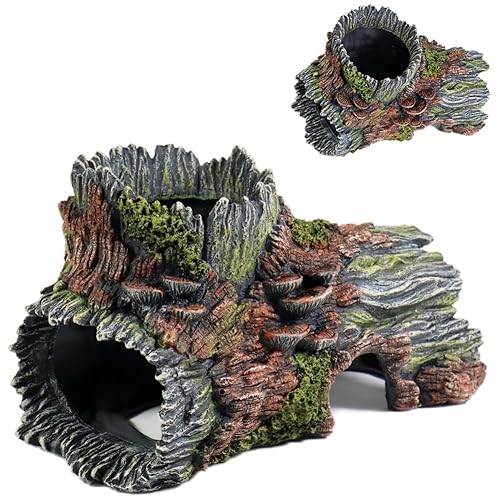 Aquarium Decorations Hollow Tree Trunk Fish Tank Accessories Stump Shelter