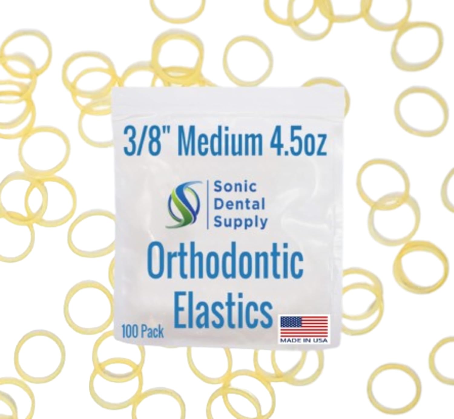 3/8 Inch Orthodontic Elastic Rubber Bands 100 Pack