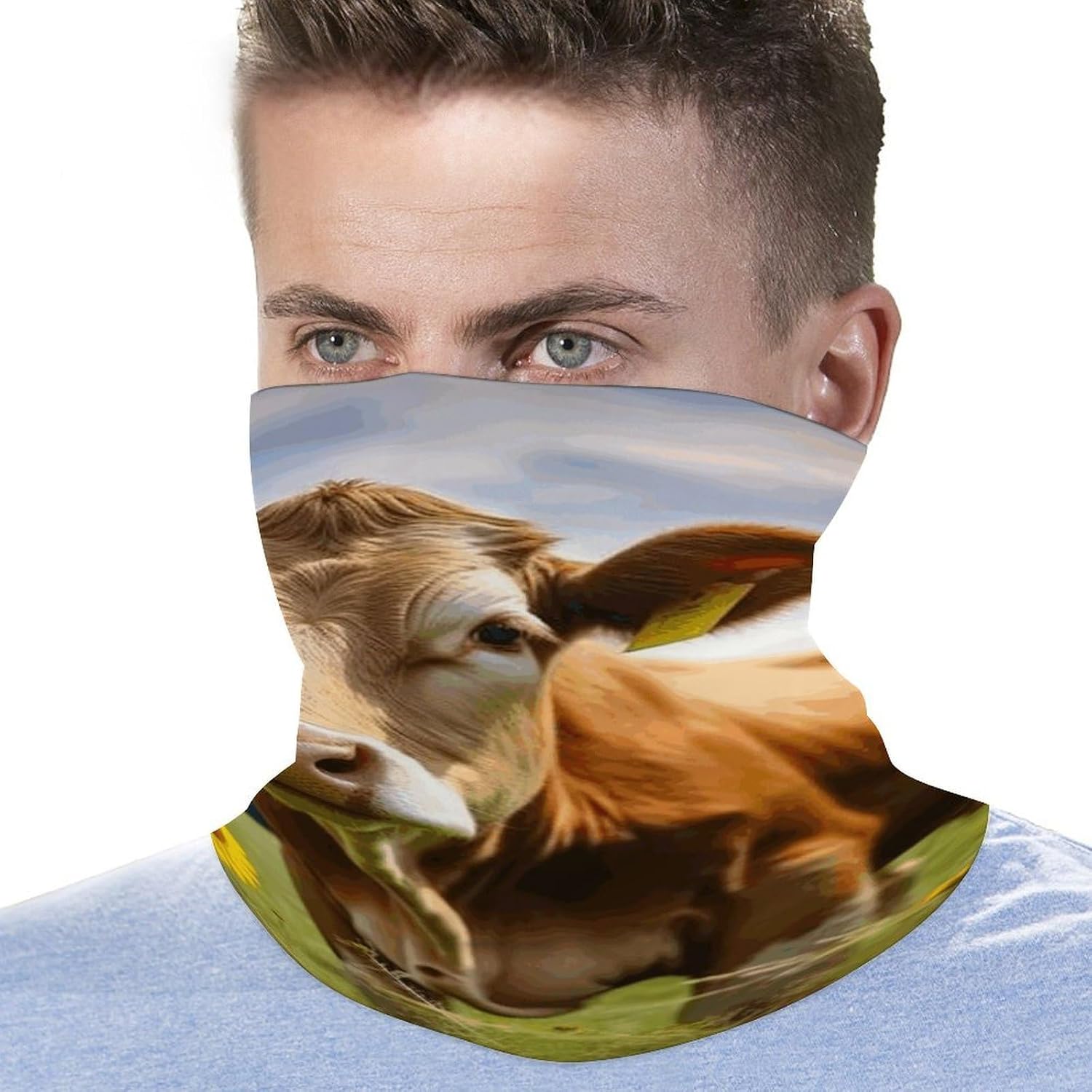 Animal Brown Cow Cooling Headscarf Cooling Breathable Face Mask UV Protection Scarf Hiking Bandana