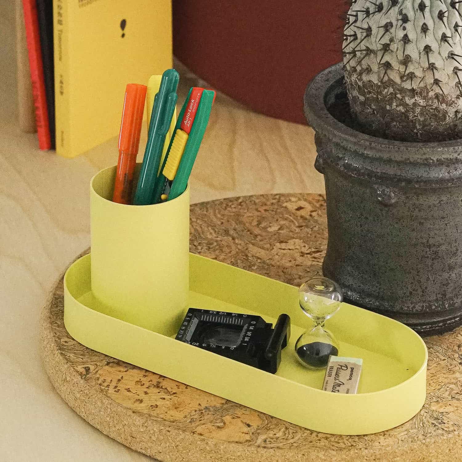 【美品】GLEN ステーショナリー オーガナイザー Amazon.co.jp: デスクオーガナイザー（スチール） (イエロー) : 文房具