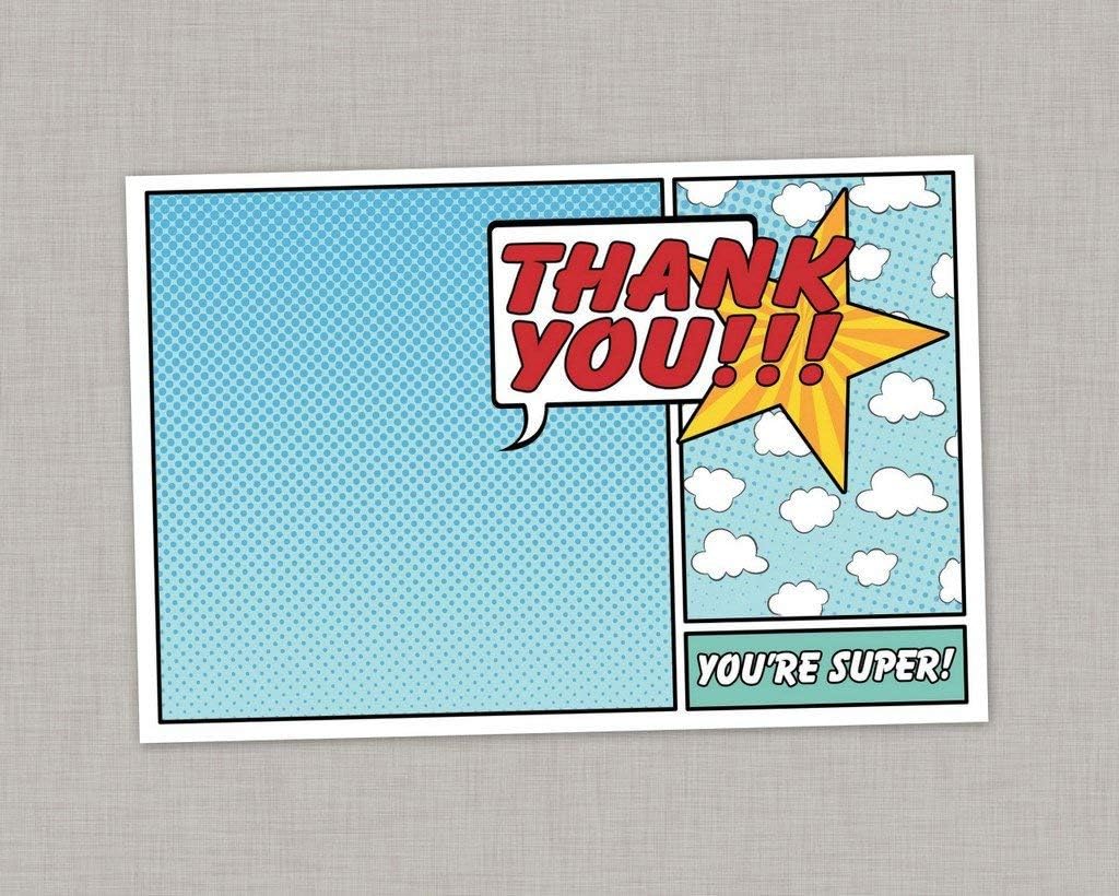 Superhero Thank You Card Birthday Thank You Cards Superhero Birthday  Superhero Party Printable Thank You Card Baby Shower Thank You Cards :  Amazon.ca: Home
