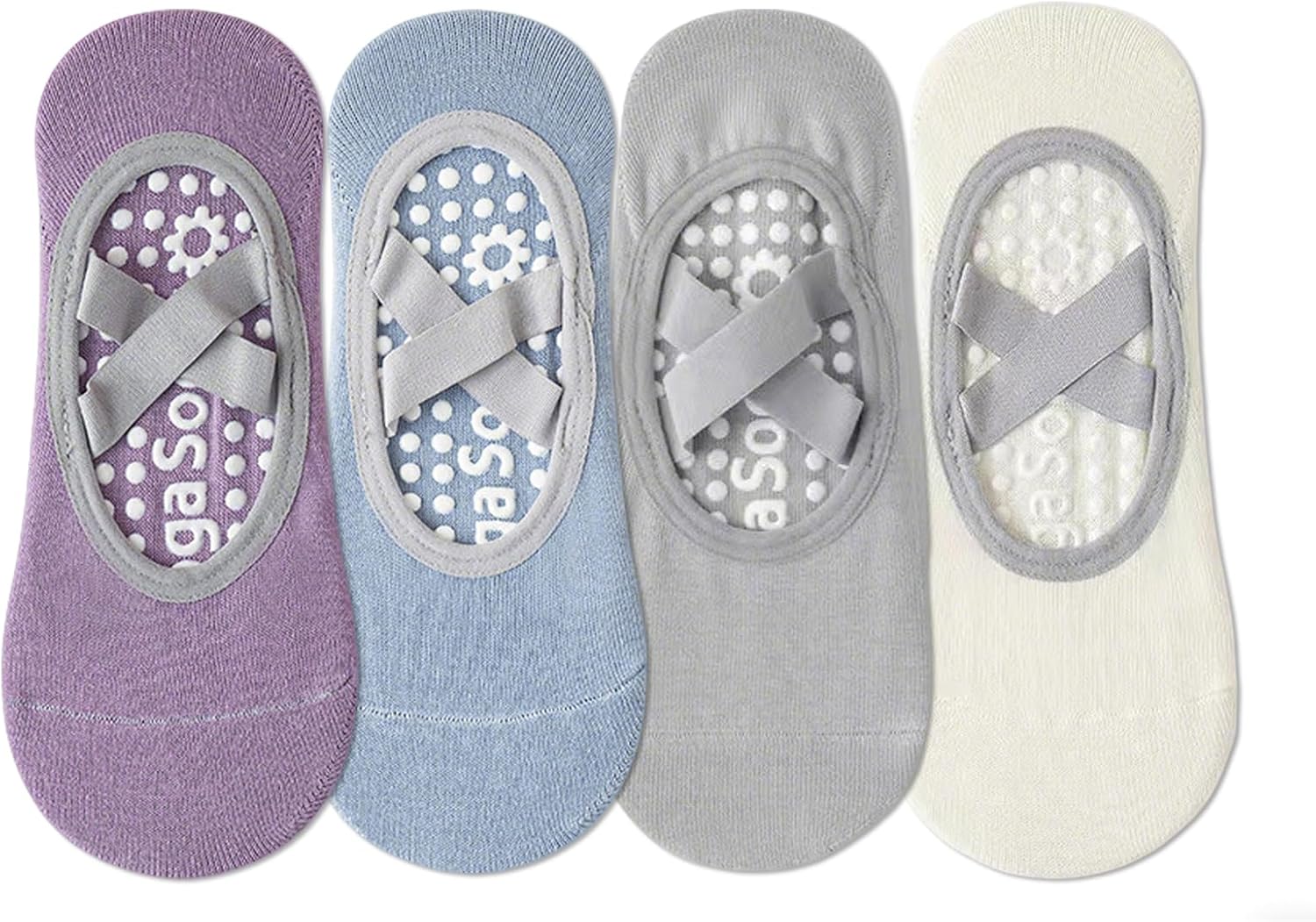 Grip Pilates Socks for Women Yoga Socks with Grips Open Top Non Slip Grippy Socks for Barre, Ballet, Barefoot Workout