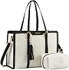 LOVEVOOK Laptop Handbag Women's 15.6 Inch Tote Shoulder Crossbody Bag Large Canvas Shopper Bag Elegant Shoulder Bag Briefcase Work Bag Teacher Bag for Office Business Work Travel Leisure