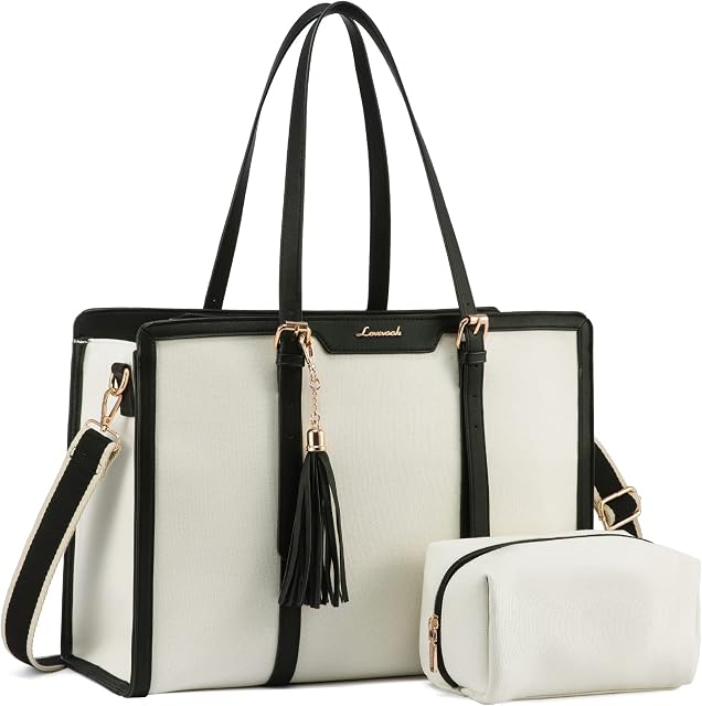 LOVEVOOK Laptop Bag for Women 15.6 inch Laptop Tote Bag with Clutch Purse