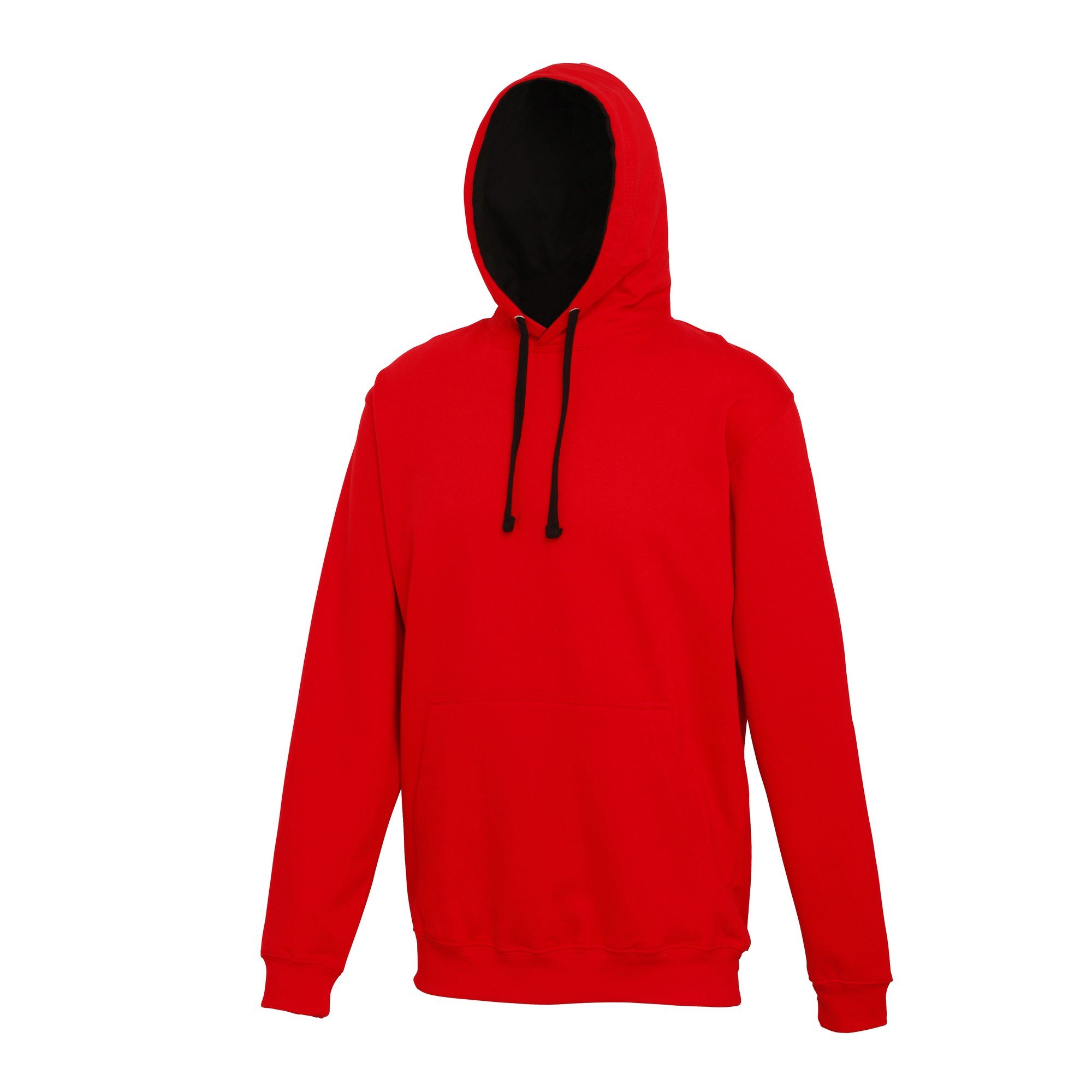 AWDis Men's Varsity Hoodie, Multicoloured (Fire Red/Jet Black), XX-Large
