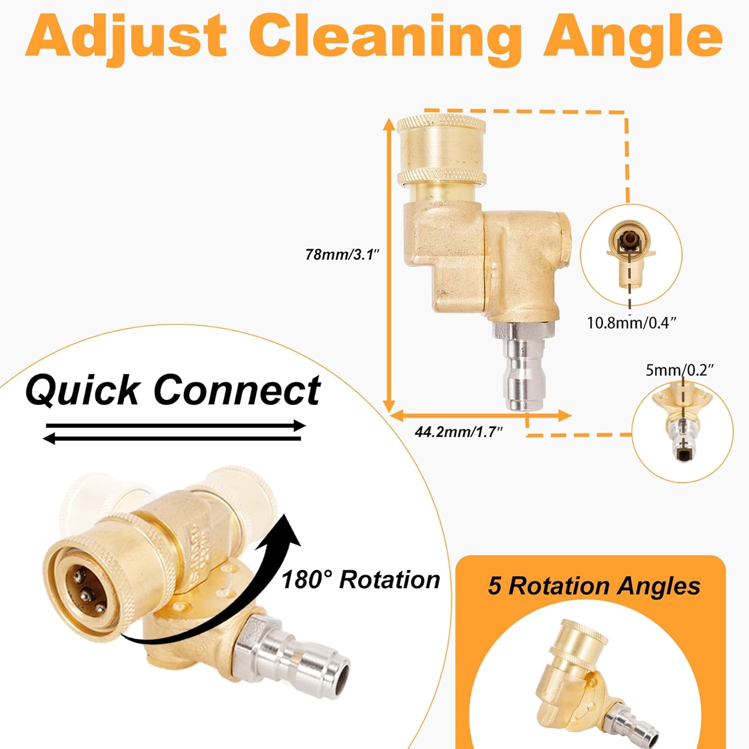JiaYan Radiator Cleaning Wand: 24in Radiator Genie Water Air Dual Purpose Connector Pressure Washer Flush and Cleaner Tool Max 5000PSI for Household Cars, Trucks, SUV, RV