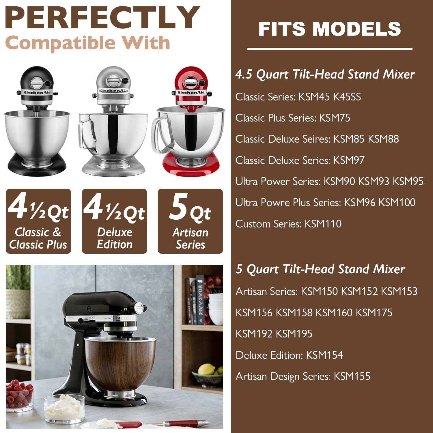 Amazon.com: Stainless Steel 5 Quart Mixer Bowl for Kitchenaid 